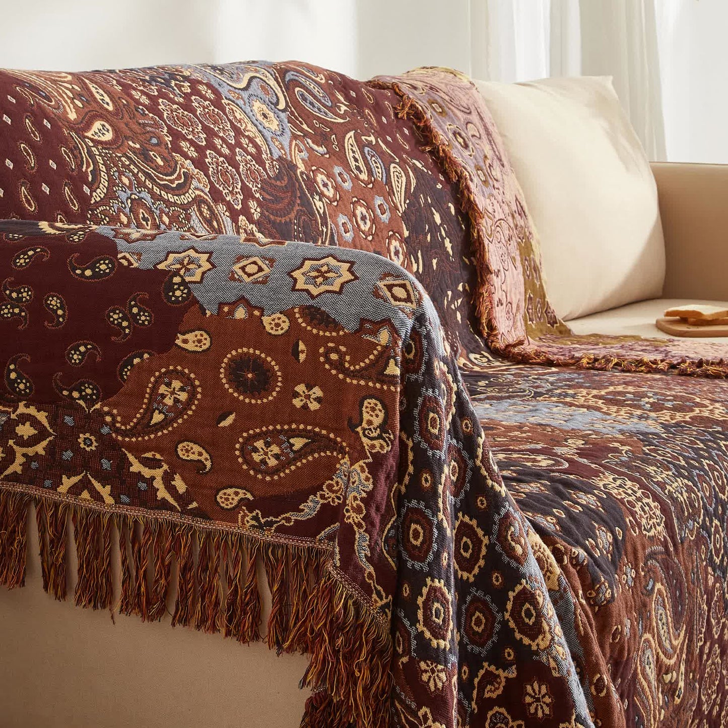 Boho Paisley Cotton Gauze Quilt