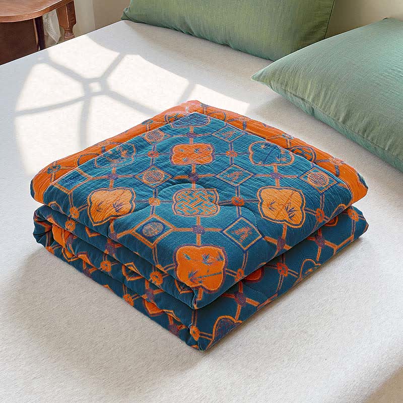 Retro Bamboo Pure Cotton Double-layer Gauze Summer Quilt