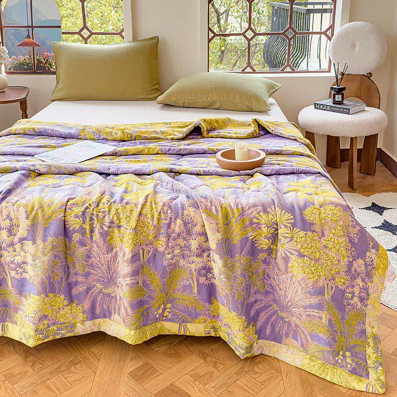 Vintage Tropical Pure Cotton Double-layer Gauze Summer Quilt