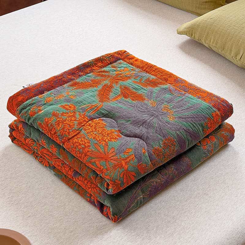 Vintage Tropical Pure Cotton Double-layer Gauze Summer Quilt