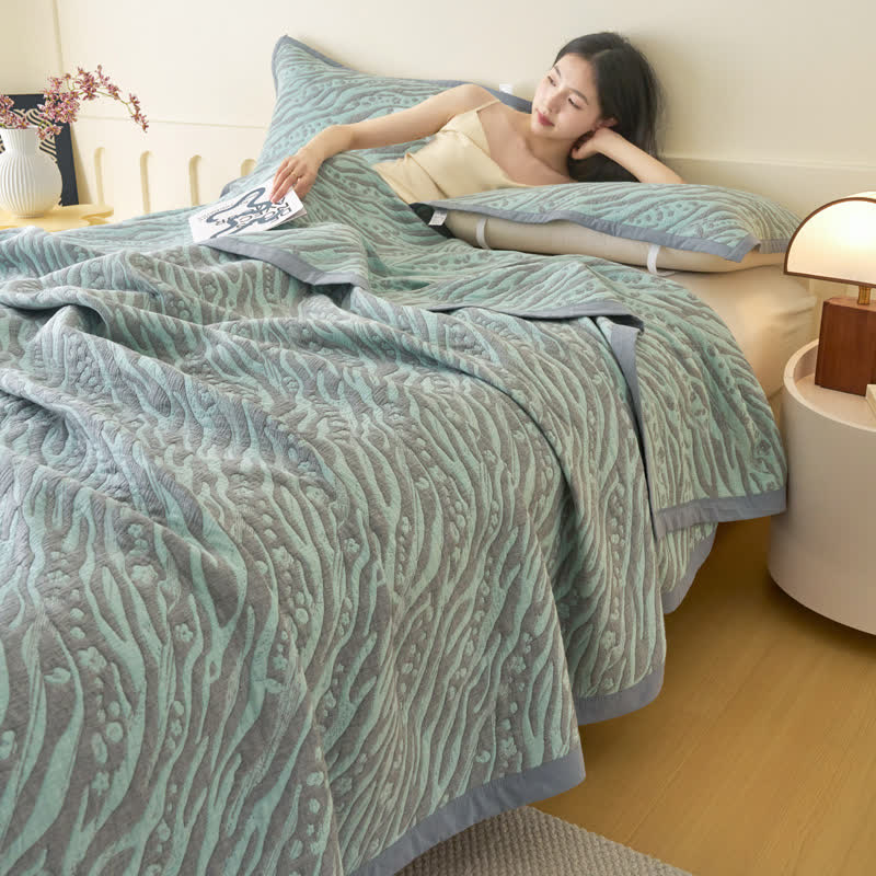 Zebra Print Cotton Muslin Bedspread