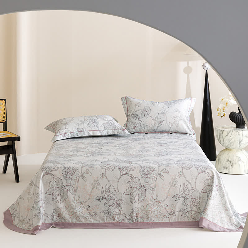 Peony Print Cool Natural Fiber Bedspread