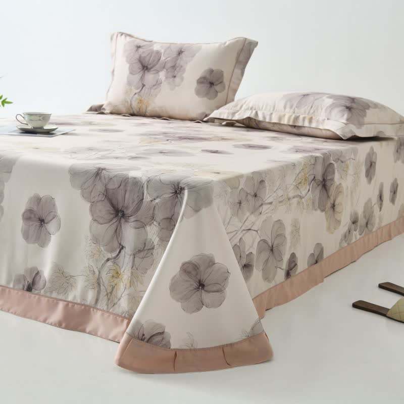 Pansy Print Cool Natural Fiber Bedspread