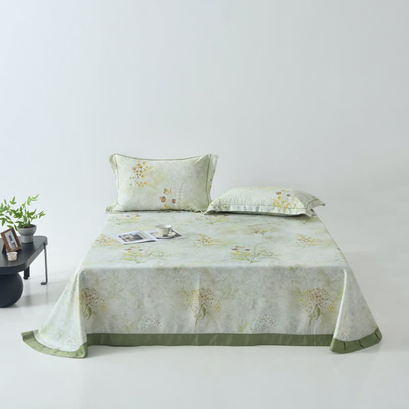 Hibiscus Print Cool Natural Fiber Bedspread