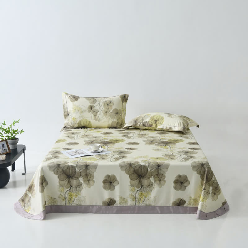 Pansy Print Cool Natural Fiber Bedspread
