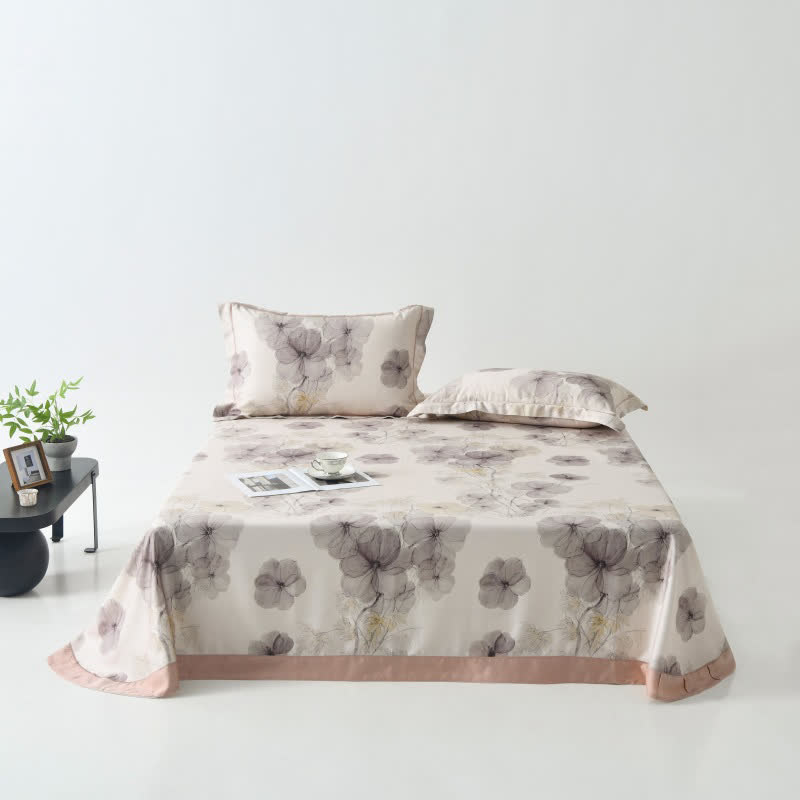 Pansy Print Cool Natural Fiber Bedspread