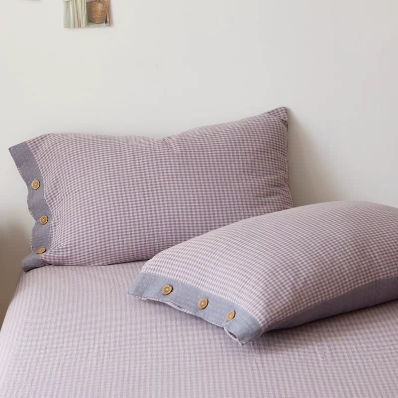 Plaid Cotton Double Gauze Jacquard Bedspread