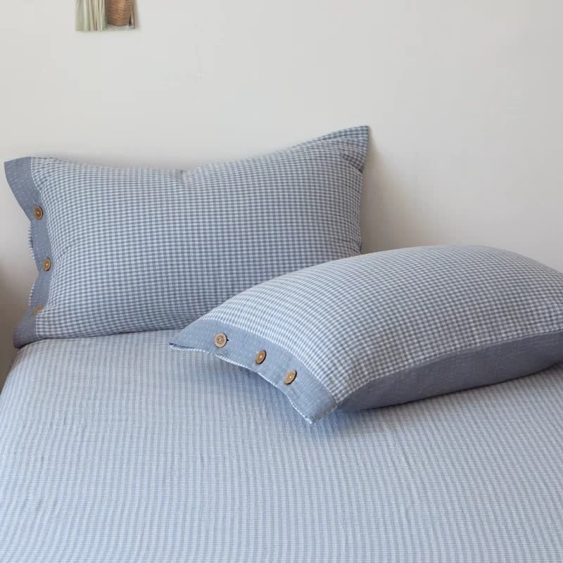Plaid Cotton Double Gauze Jacquard Bedspread