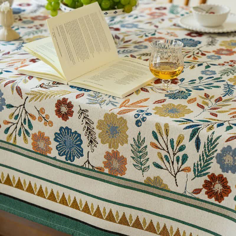 Jacquard Vintage Pastoral Decorative Tablecloth