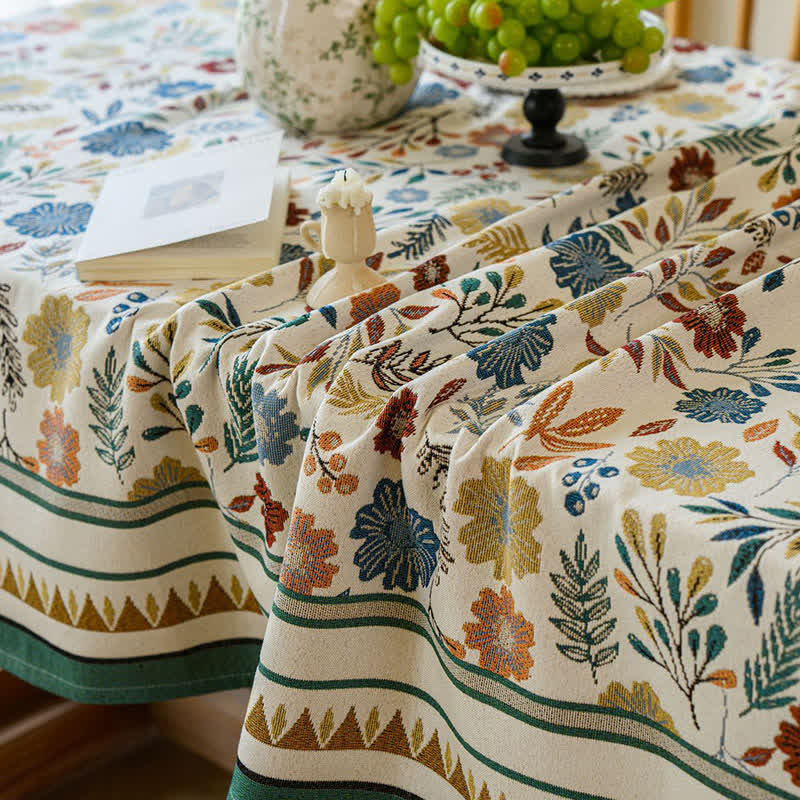 Jacquard Vintage Pastoral Decorative Tablecloth