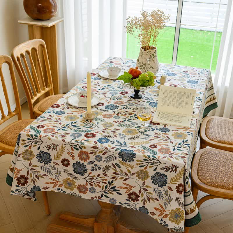 Jacquard Vintage Pastoral Decorative Tablecloth