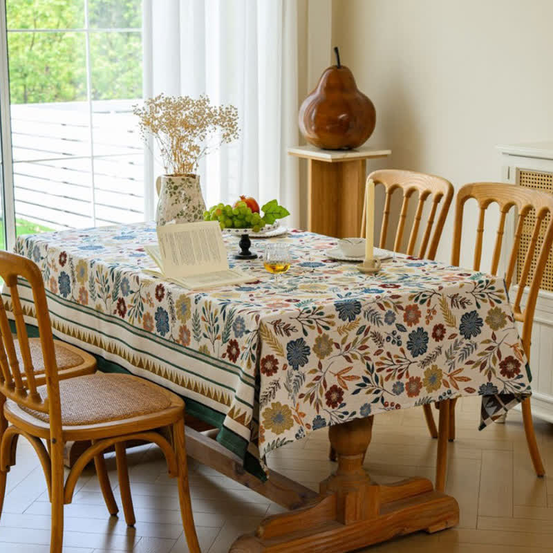 Jacquard Vintage Pastoral Decorative Tablecloth