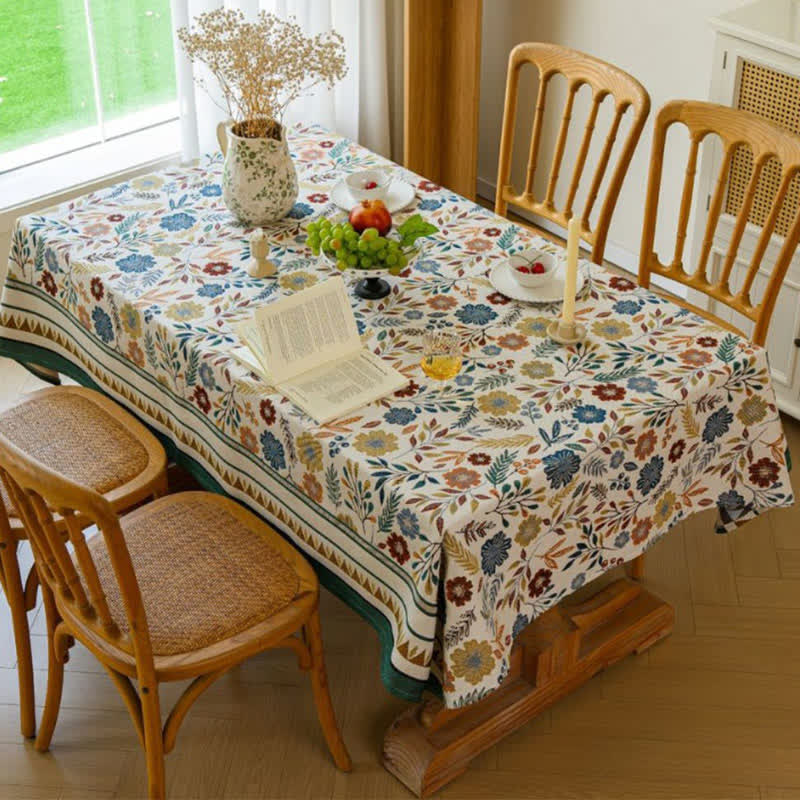 Jacquard Vintage Pastoral Decorative Tablecloth