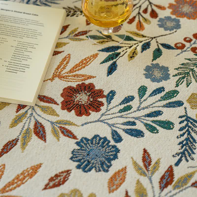 Jacquard Vintage Pastoral Decorative Tablecloth