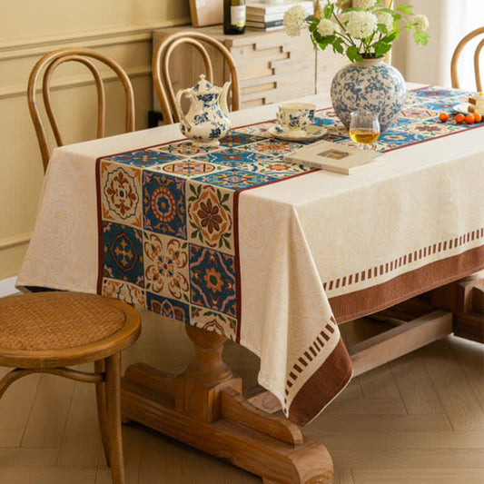 Moroccan Style Jacquard Decorative Tablecloth