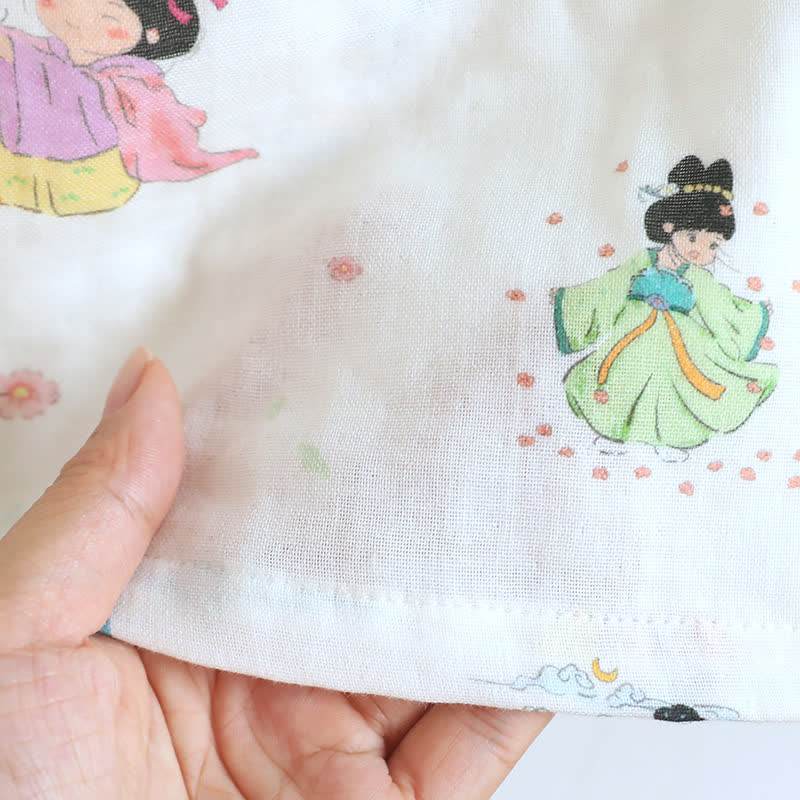 Oriental Cartoon Princess Cotton Lace Nightdress