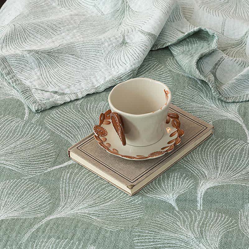 Ownkoti Artistic Green Ginkgo Cotton Gauze Quilt - image 6