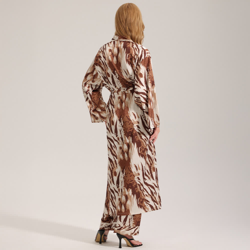 Modern Leopard Print Kimono Robe