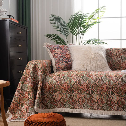 Art Deco-Inspired Tapestry Sofa Cover