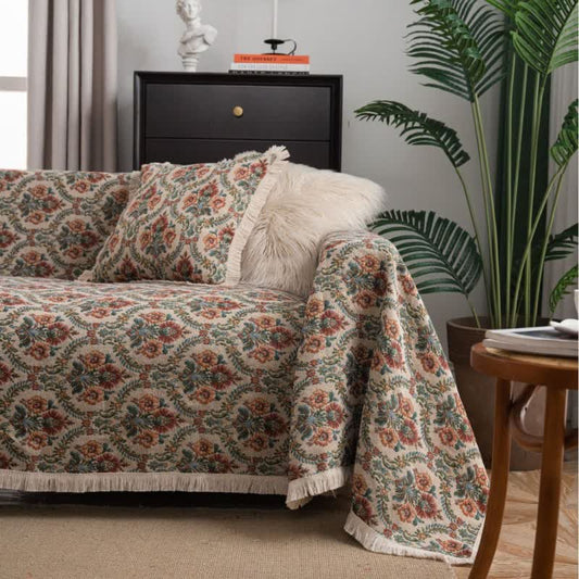 Cottagecore Floral Tapestry Sofa Protector