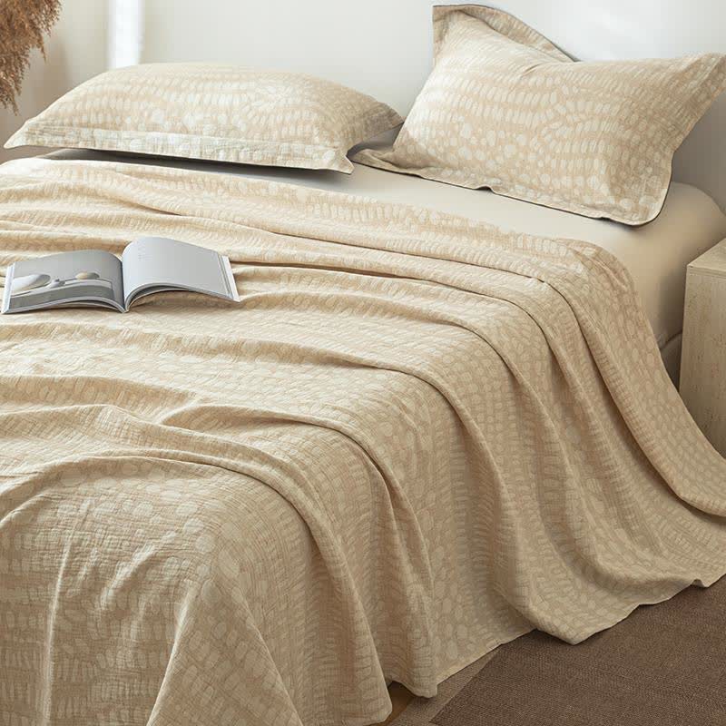 Leopard Pattern Textured Cotton Linen Bedspread