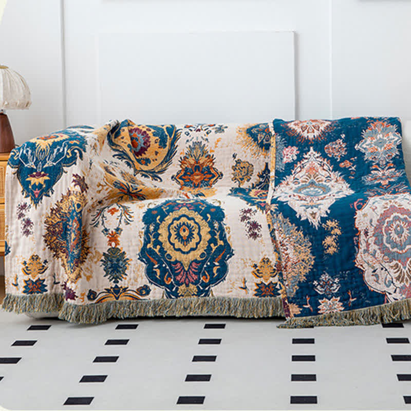 Boho Tribal Print Cotton Gauze Blanket