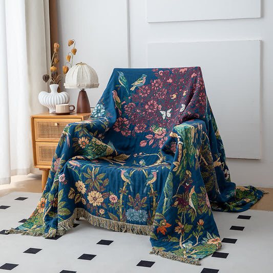 Wild Rose Cotton Gauze Reversible Blanket