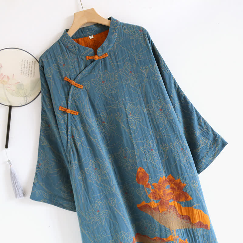 Vintage Lotus Cotton Double Gauze Nightdress - image 4