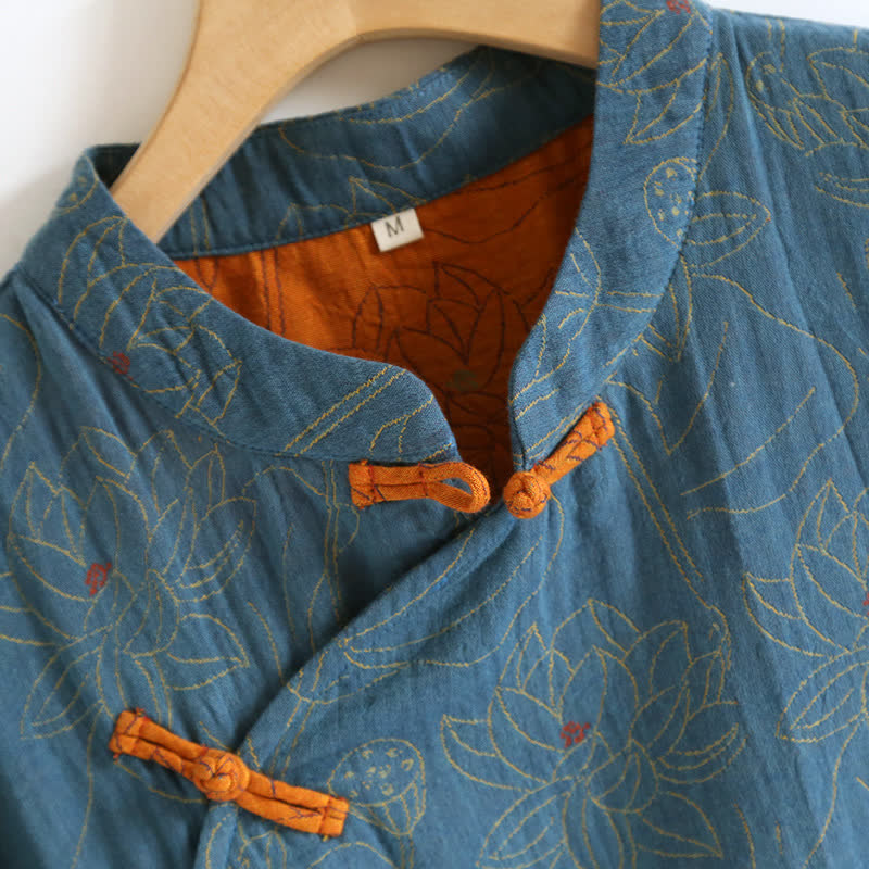 Vintage Lotus Cotton Double Gauze Nightdress - image 5