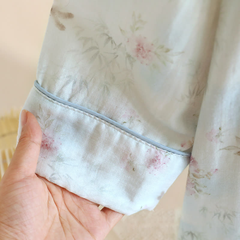 Oriental Rabbit Bamboo Cotton Gauze Nightdress - image 5