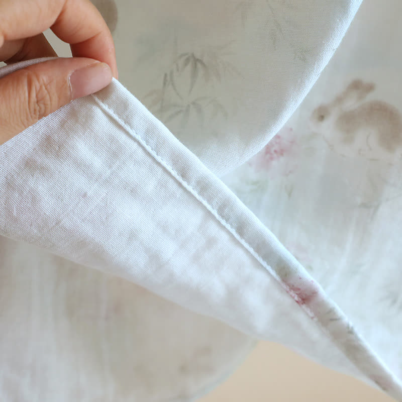 Oriental Rabbit Bamboo Cotton Gauze Nightdress - image 8