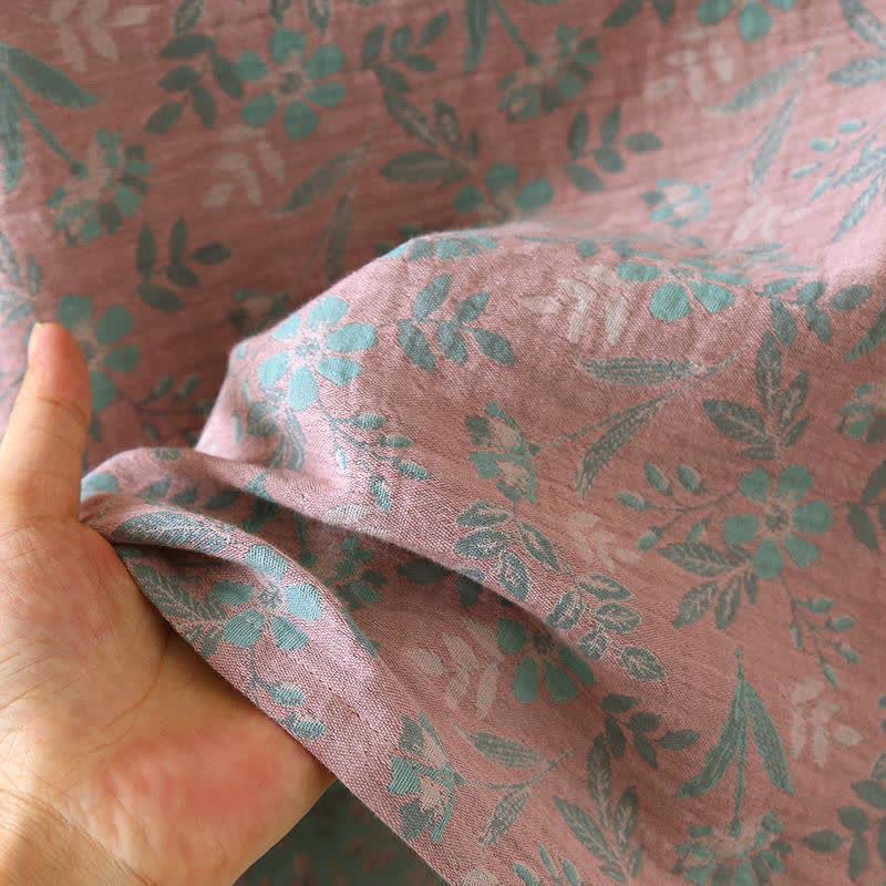 Oriental Floral Cotton Gauze Jacquard Pajamas - image 10
