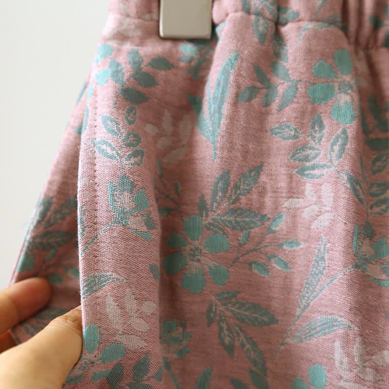 Oriental Floral Cotton Gauze Jacquard Pajamas - image 15