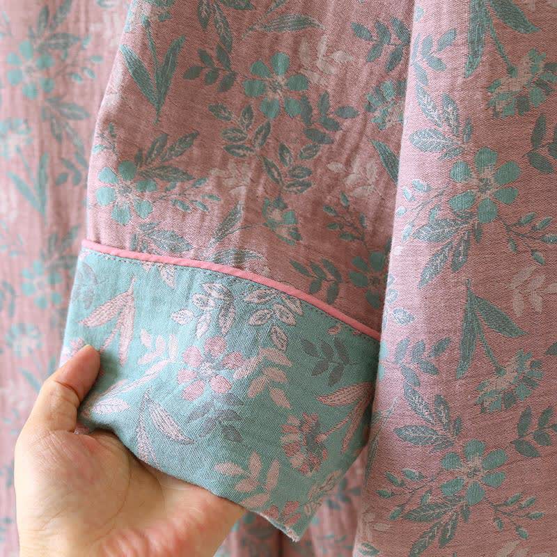 Oriental Floral Cotton Gauze Jacquard Pajamas - image 8