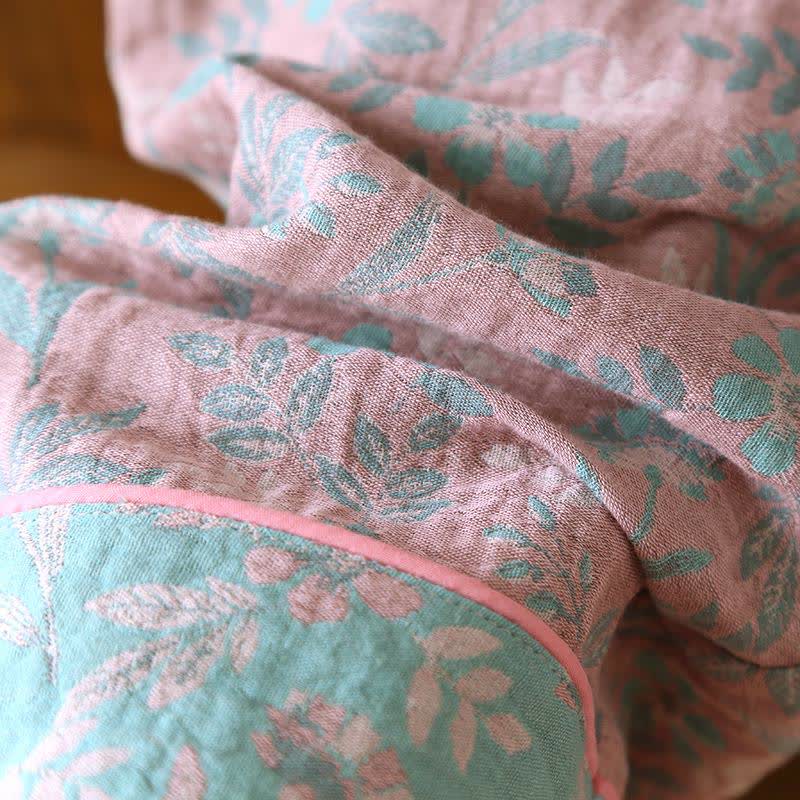 Oriental Floral Cotton Gauze Jacquard Pajamas - image 12