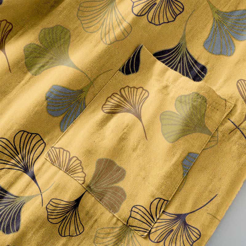 Ginkgo Biloba Cotton Gauze Kimono Robe - image 28