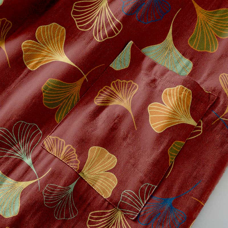 Ginkgo Biloba Cotton Gauze Kimono Robe - image 31