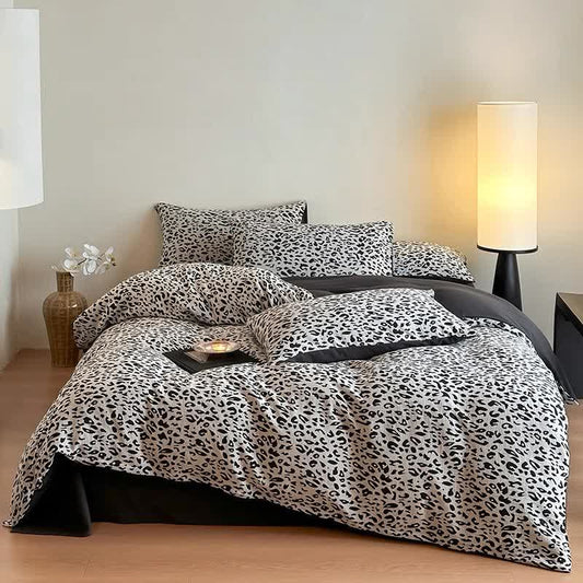 Leopard Print Natural Cotton Bedding Set(4PCS)