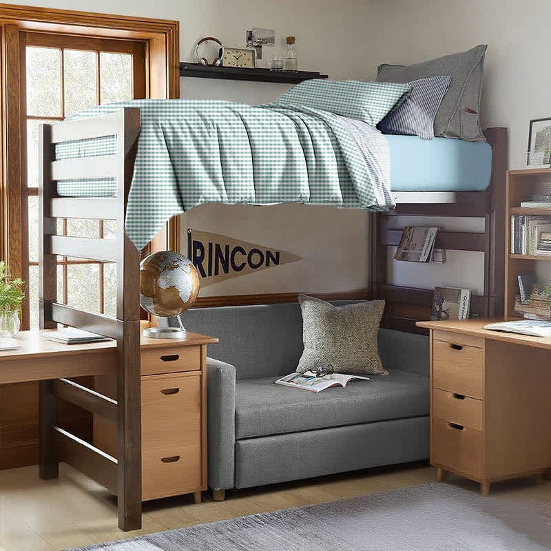 Cotton Plaid Duvet Cover Dorm Bedding Set - image 9