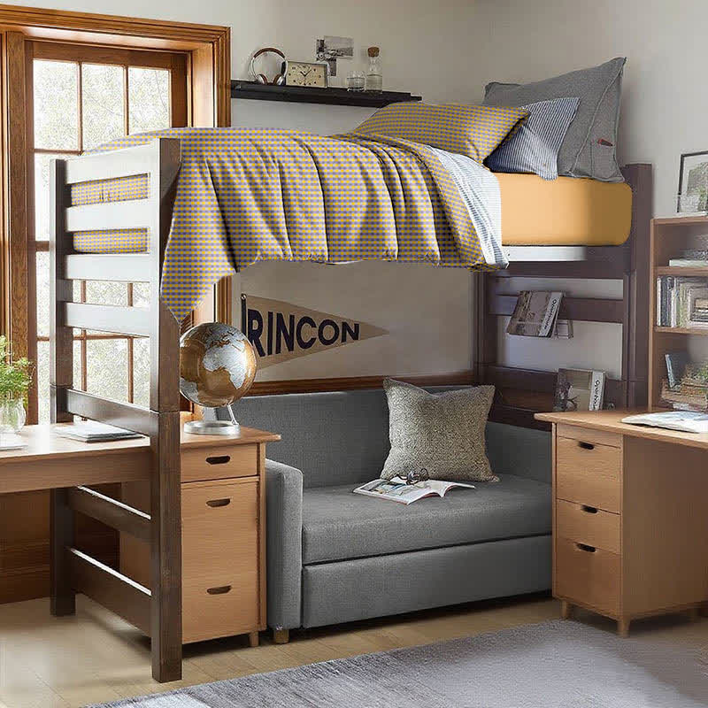 Cotton Plaid Duvet Cover Dorm Bedding Set - image 14