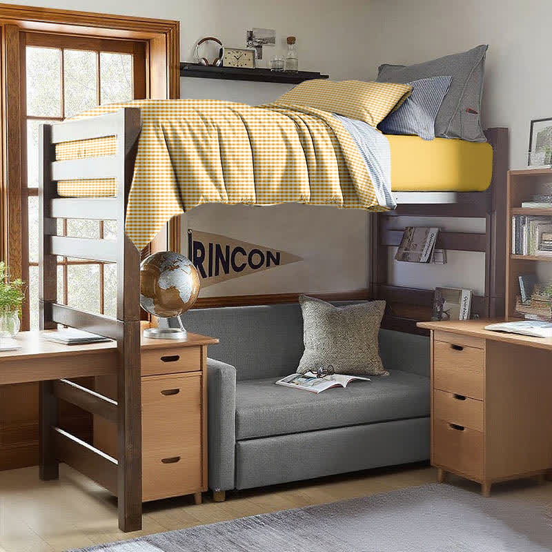 Cotton Plaid Duvet Cover Dorm Bedding Set - image 2