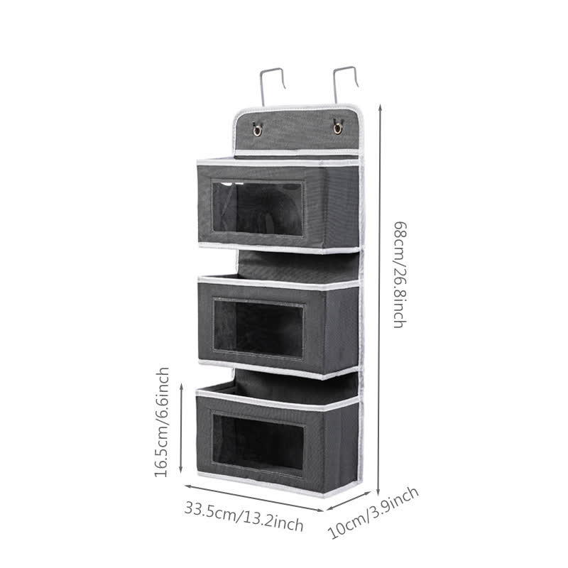 Dorm Hanging Multi-Layer Storage Organizer - Dark Grey - 3PCS - 13"L x 4"W x27"H - image 18
