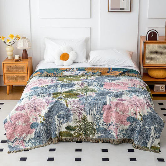 Woodland Cotton Gauze Tassel Quilt - King - image 1