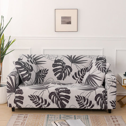 Monstera Print Stretch Sofa Slipcover - 4-Seater 92" x 118" - image 1