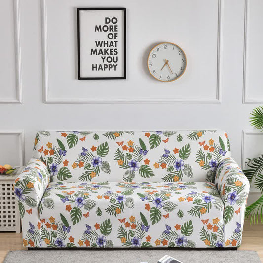 Butterfly Floral Stretch Sofa Slipcover - 4-Seater 92" x 118" - image 1
