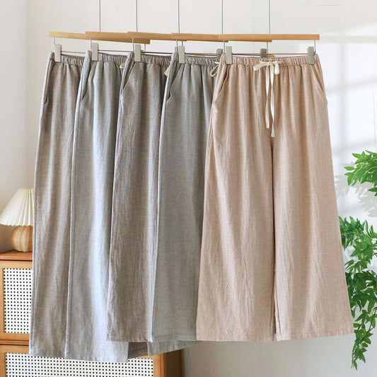 Couple Matching Cotton Linen Lounge Pants - image 1