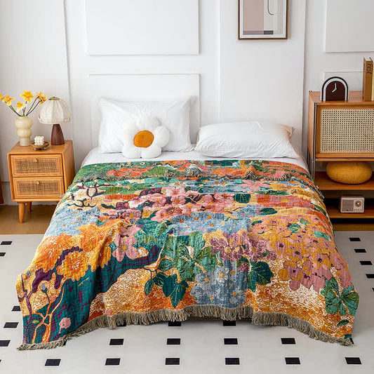 Peach Blossom Organic Cotton Gauze Quilt - Queen - image 1