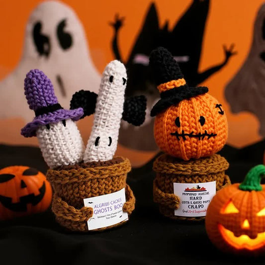 Halloween Crochet Potted Plant Ornament - image 1