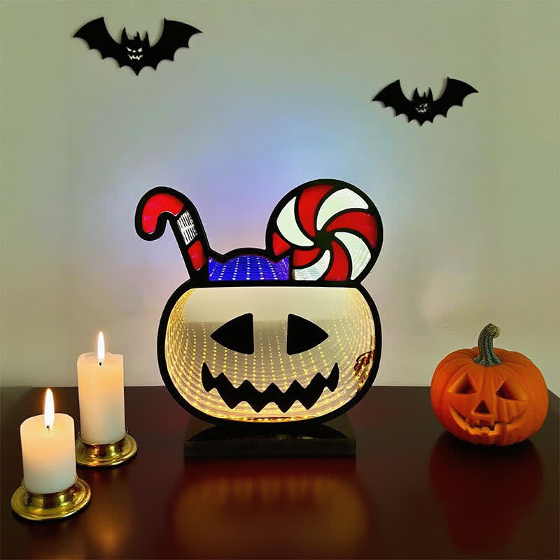 3D Pumpkin Infinity Lights Halloween Decoration - image 3