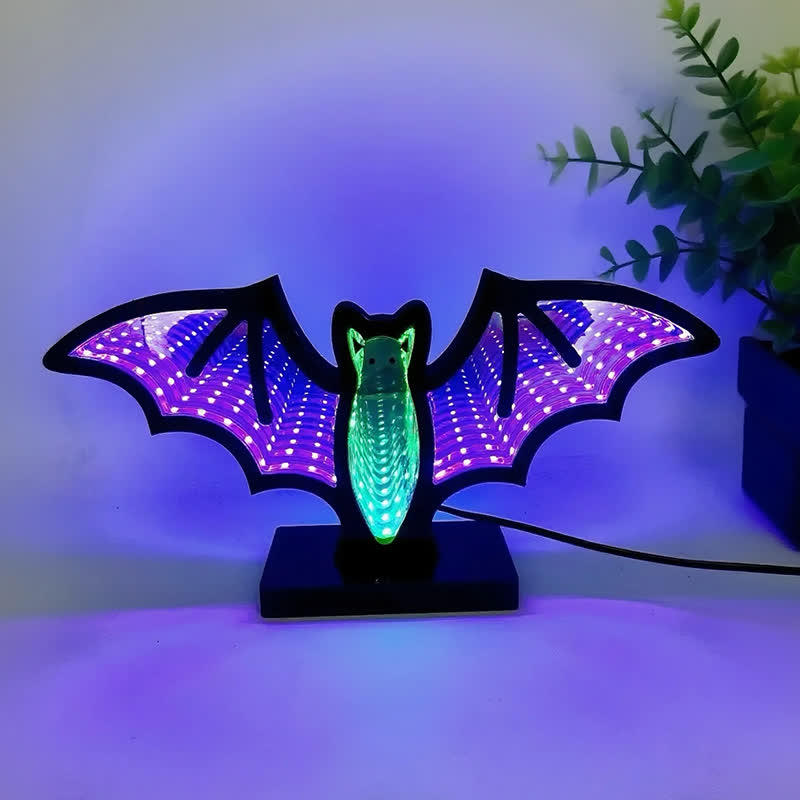 Halloween 3D Bat Infinity Lights  - 3PCS - 2"W x 10"L x 5"H - image 4